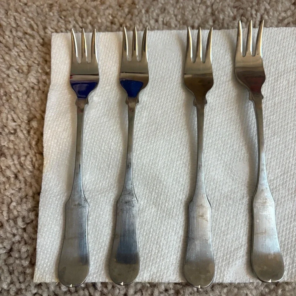 Set Of 8 Vintage Oxford Hall Stainless Japan‎ Appetizer/Cocktail Forks
